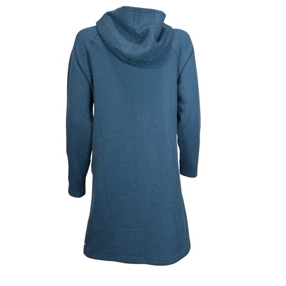 Toad&Co Hoodie Dress Womens M Blue Recycled Polyester Bitterroot Long Sleeves - Picture 3 of 9